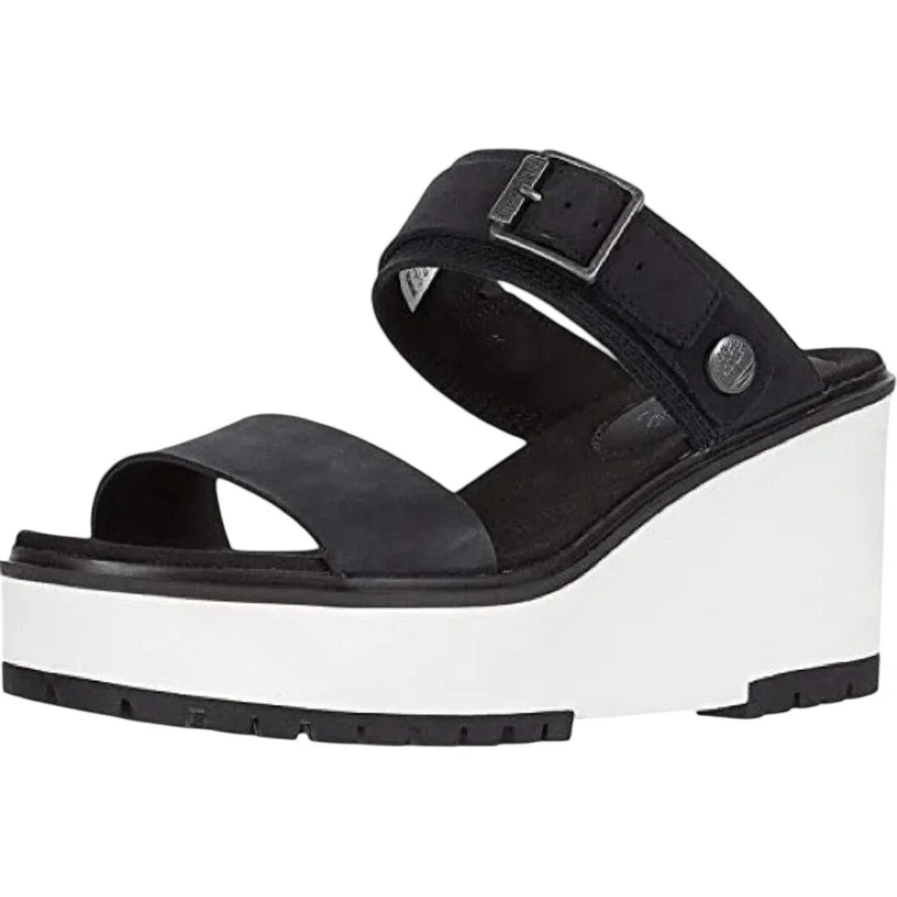 Timberland New Size‎ 9M Koralyn Sporty Wedge Sandals in Nubuck Black